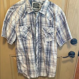 BKE Blue and White Casual Button Down Shirt